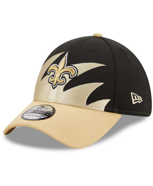 Men's Black and Gold New Orleans Saints Surge 39THIRTY Flex Hat
