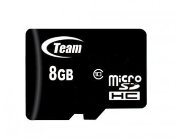Team Group microSDHC 8GB - 8 GB - MicroSDHC - Class 10 - 20 MB/s - 14 MB/s - Black