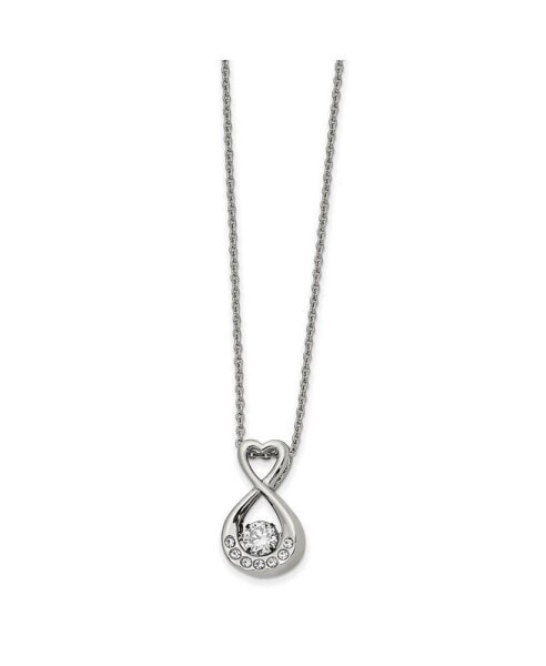 Chisel vibrant CZ Infinity Heart Slide Cable Chain Necklace