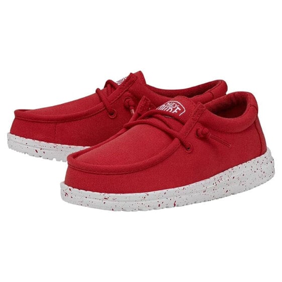 HEY DUDE Wally Slub Canvas Youth Shoes