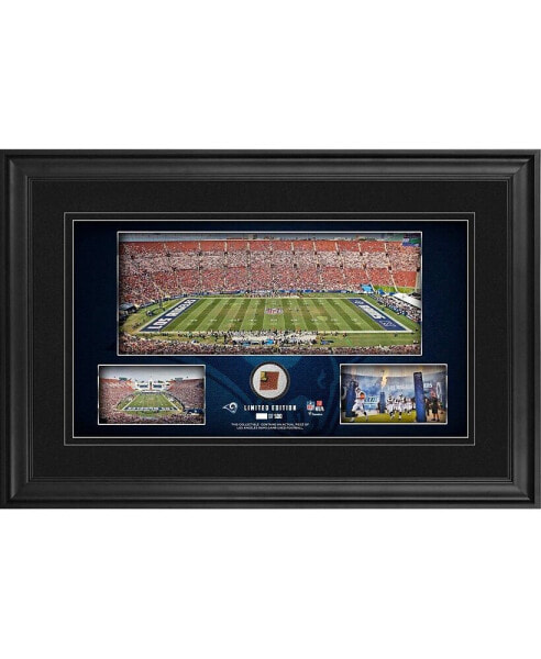 Los Angeles Rams Framed 10" x 18" Stadium Panoramic Collage with Game-Used Football - Limited Edition of 500