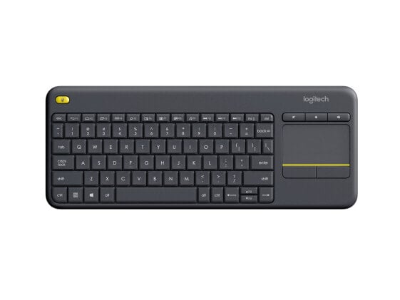 Logitech Беспроводная клавиатура K400 Plus - Мини - Беспроводная - RF Беспроводная - QWERTY - Черная