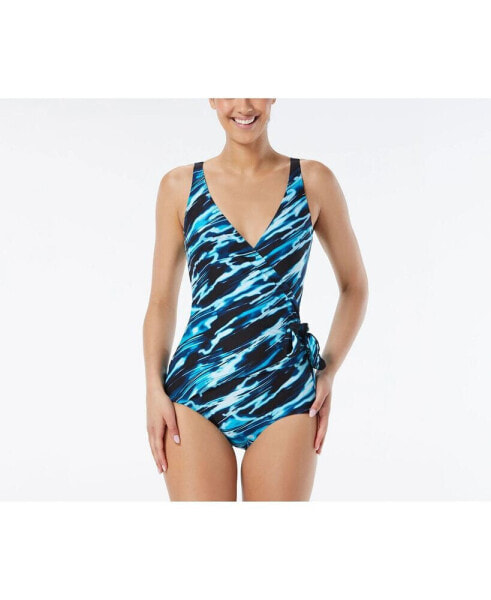 Women's Missy Deep Sea Surplice One Piece Swimsuit