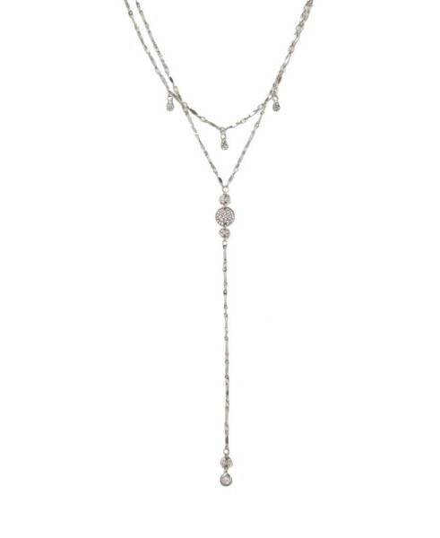 ETTIKA carmine Layered Crystal Lariat Women's Necklace