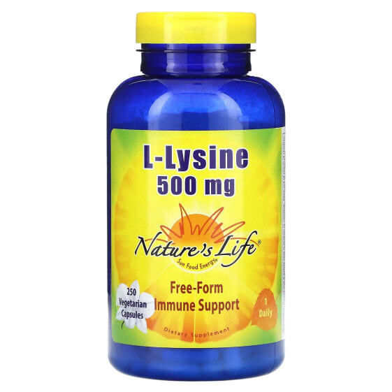 Nature's Life, L-лизин, 500 мг, 250 растительных капсул