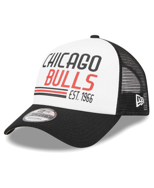 Men's White Chicago Bulls Lift Pass Foam Front Trucker 9FORTY Adjustable Hat