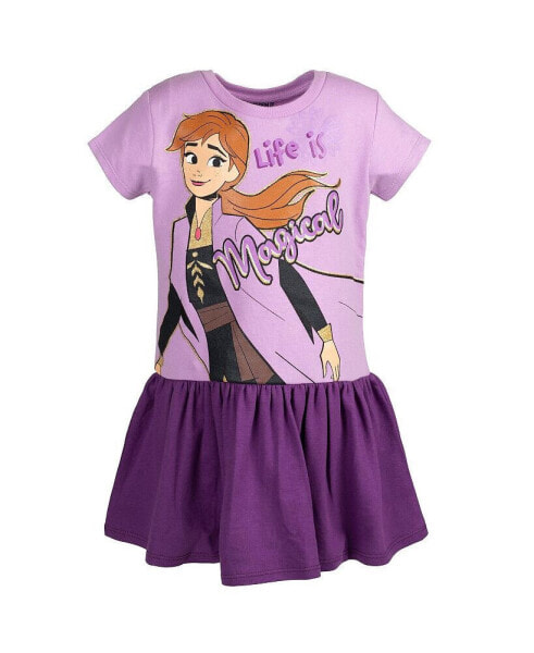 Girls Princess Moana Cinderella Ariel Rapunzel Elsa Anna Jasmine Belle French Terry Dress to