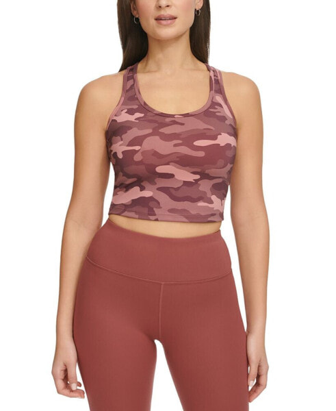 Women's Printed Scoop-Neck Crop Top