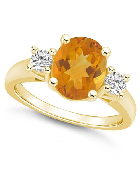 Кольцо Macy's citrine and Diamond  Yellow Gold