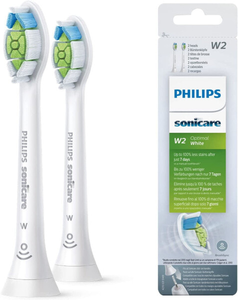 Philips Sonicare HX6068/12 Toothbrush Heads, Optimal White, Removes up to 2 x More Discolourations, RFID-Chip, Standard, Pack of 8, White