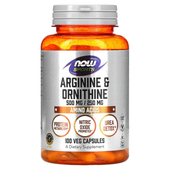 Аминокислоты NOW Аргинин и Орнитин, 100 капсул
