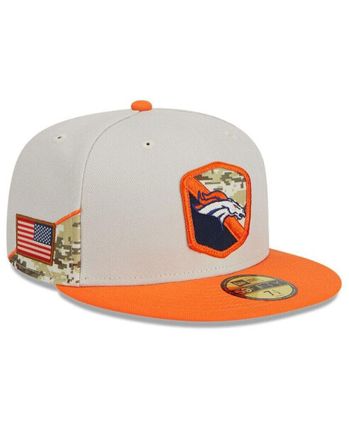 Men's Stone, Orange Denver Broncos 2023 Salute To Service 59FIFTY Fitted Hat