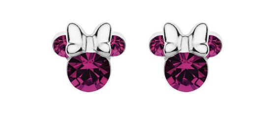 Glittering silver Minnie Mouse stud earrings ES00028SFEBL.CS