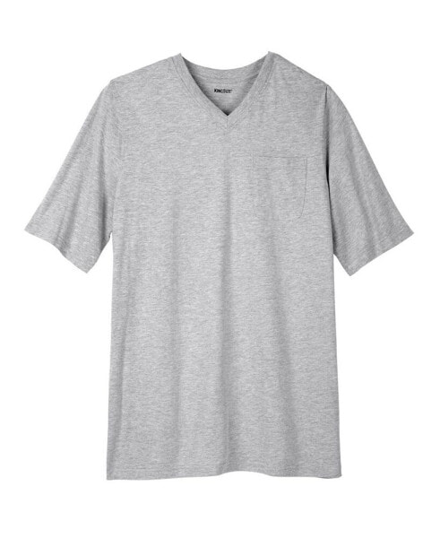 Tall Shrink-Less Lightweight Longer-Length V-Neck T-Shirt