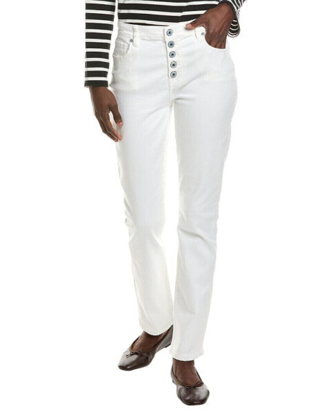 Cabi Button Fly White Straight Jean Women's