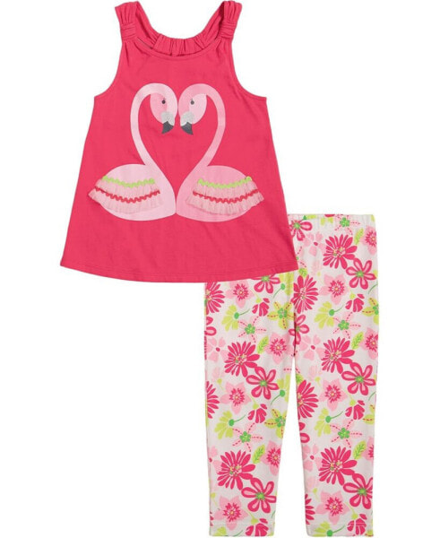 Костюм Kids Headquarters Twist-Strap Racerback Tunic and Floral Capri