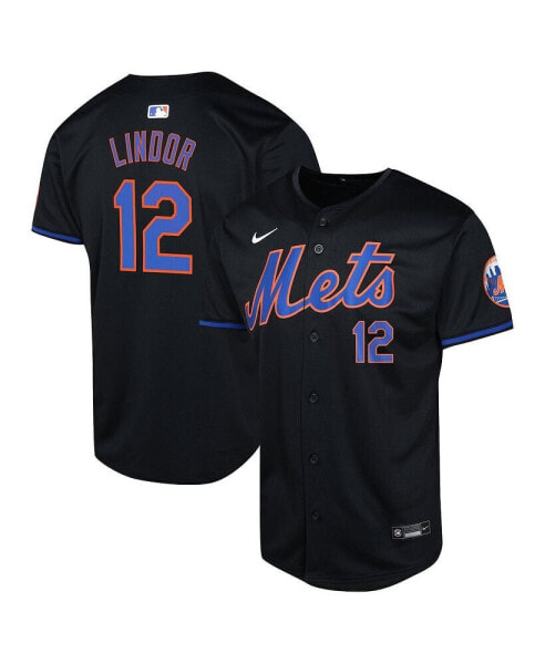 Big Boys and Girls Francisco Lindor Black New York Mets Alternate Limited Player Jersey