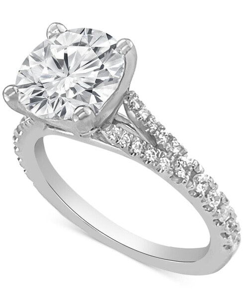 Certified Lab Grown Diamond Split Shank Engagement Ring (3-3/8 ct. t.w.) in 14k Gold