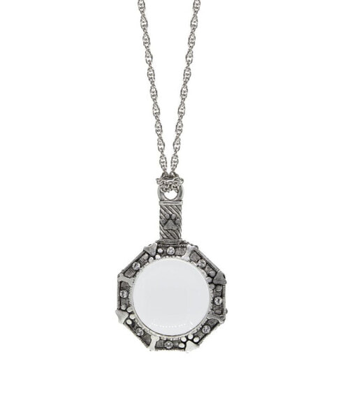 Glass Crystal Accent Paw and Bone Magnifier Necklace