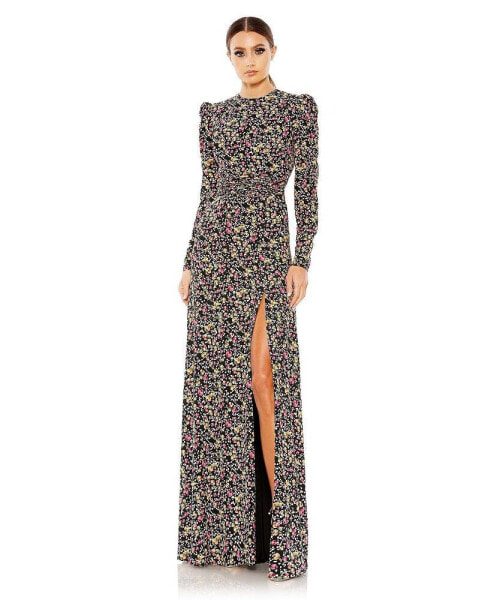 Women's Ieena Floral Long Sleeve Gown