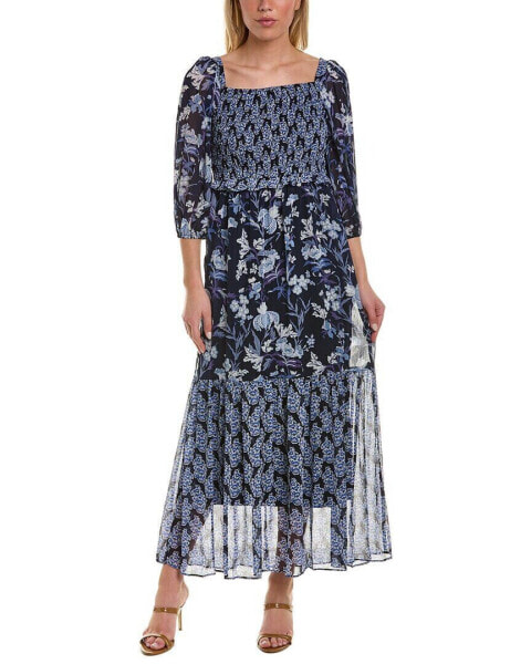 Taylor Smocked Midi Dress Women's Blue 2