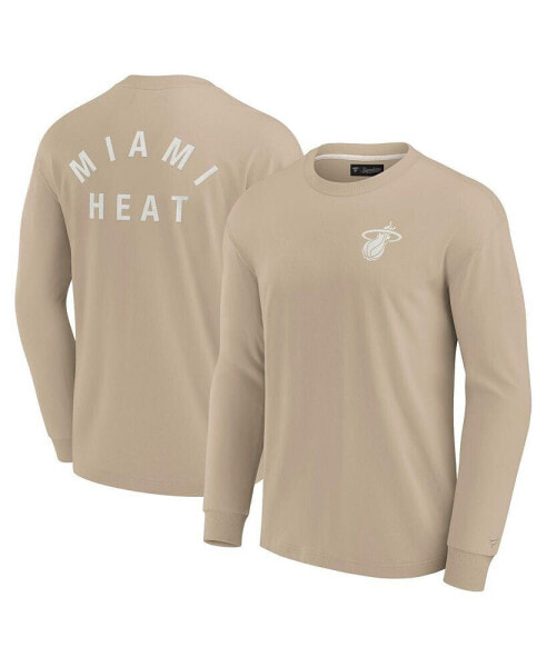 Men's and Women's Khaki Miami Heat Elements Super Soft Long Sleeve T-Shirt