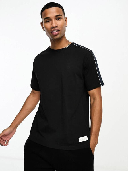 Tommy Hilfiger lounge logo t shirt with logo tapping in black