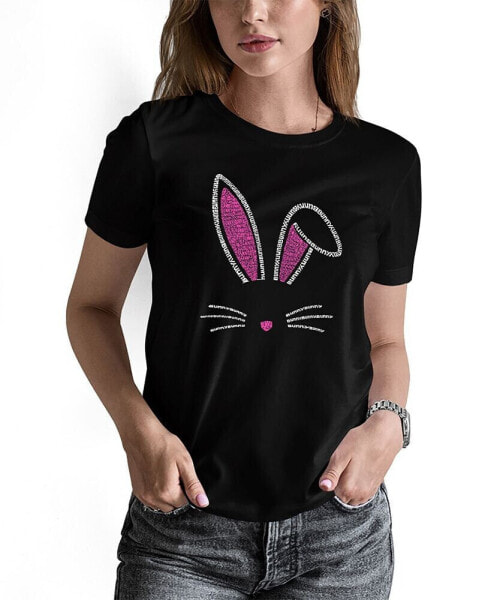 Women's Word Art Bunny Ears Short Sleeve T-shirt