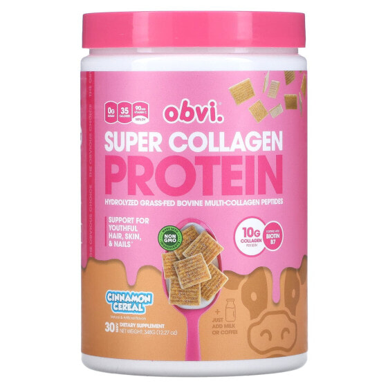 Super Collagen Protein, Cinnamon Cereal , 12.27 oz (348 g)