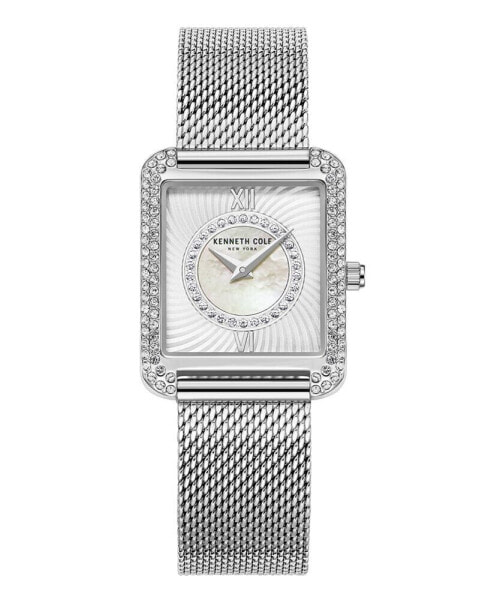 Women's Classic Silver-Tone Stainless Steel Mesh Bracelet Watch 30.5mm