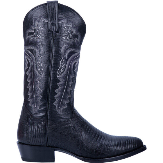 Dan Post Boots Winston Lizard Round Toe Cowboy Mens Black Dress Boots DP3050R