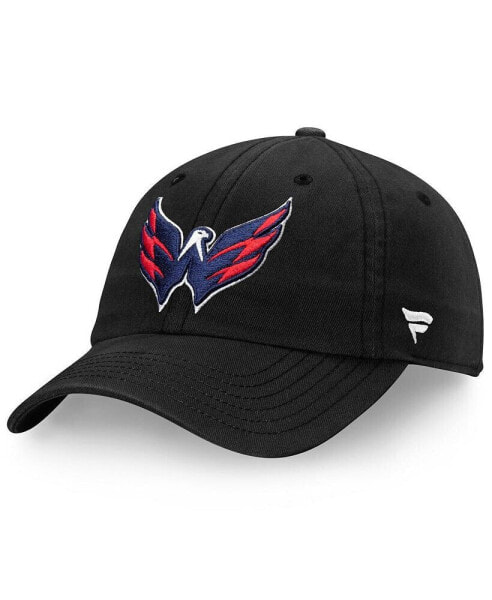 Men's Black Washington Capitals Core Primary Logo Adjustable Hat