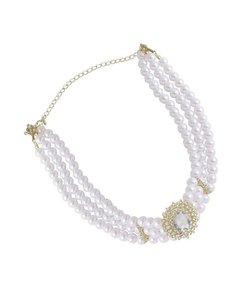 Women's White Pearl Cluster Necklace