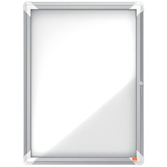 NOBO Premium Plus 4xA4 Sheets Exterior Display Case Magnetic White Background