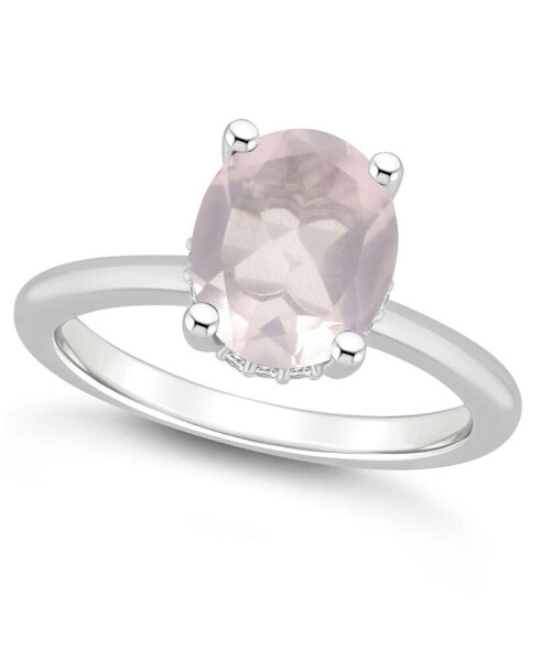 Women's Rose Quartz (2-1/2 ct.t.w.) and Diamond Accent Ring in Sterling Silver
