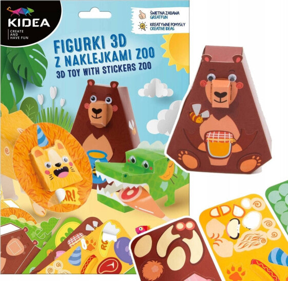 Derform ZEST KREAT FIGURKI 3D ZOO NAKLEJ 180X260 KIDEA