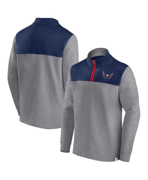 Men's Heather Gray Washington Capitals Launch It Quarter-Zip Jacket