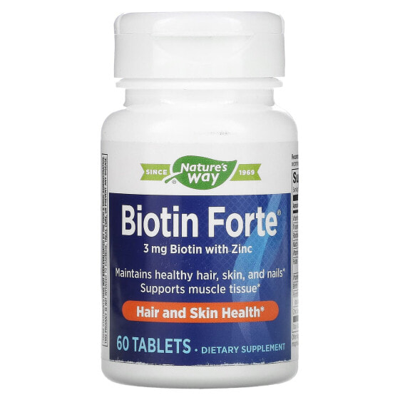 Biotin Forte® with Zinc, 3 mg, 60 Tablets