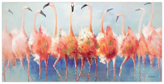 Bild gemalt Tango Twist der Flamingos