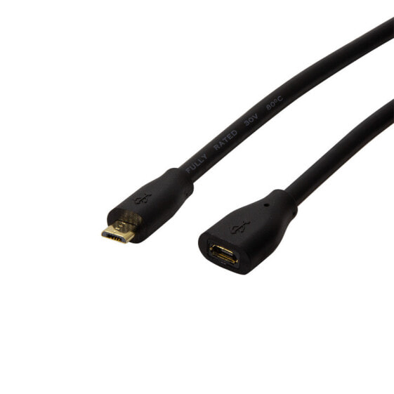 LogiLink CU0125 - 5 m - Micro-USB B - Micro-USB B - USB 2.0 - 480 Mbit/s - Black