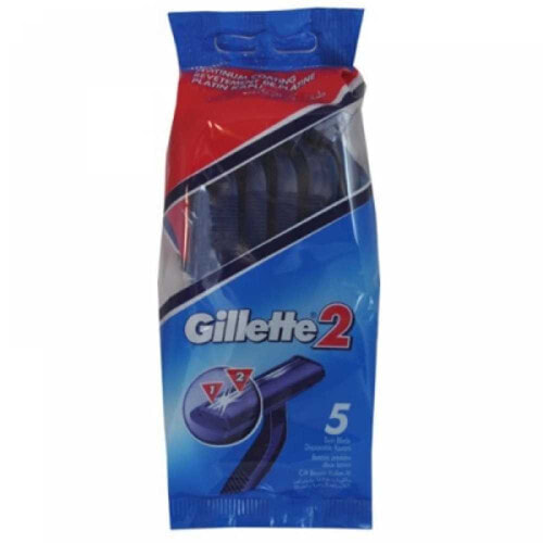 Gillette Single Shaving Shavers Мужские одноразовые бритвы с 2 лезвиями 5 шт