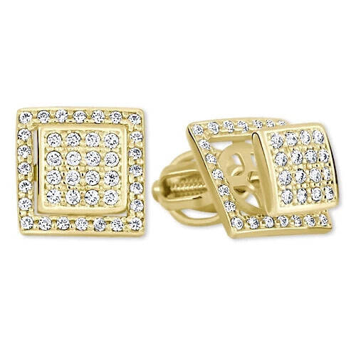 Серьги Brilio Gold Square Crystals 2in1