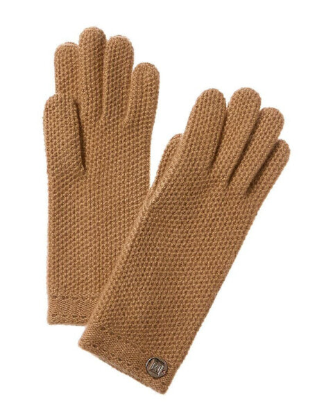 Bruno Magli Honeycomb Stitch Cashmere Gloves Women's Brown