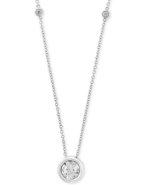 Bubbles by EFFY® Diamond Bezel 18" Pendant Necklace (1/2 ct. t.w.) in 14k White, Yellow or Rose Gold