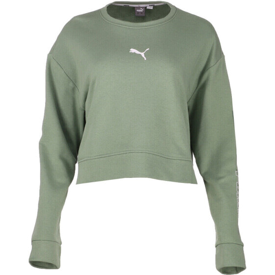 Puma Neon Dreaming High Low Crew Neck Sweatshirt Womens Green 84847109