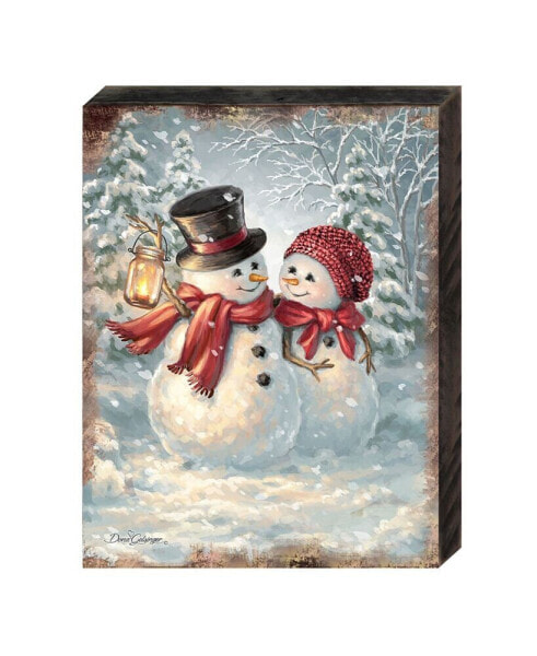 by Dona Gelsinger Snow Much in Love Wooden Block