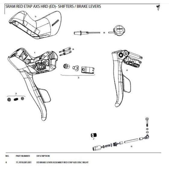 SRAM Brake Lever Assembly Right For Red Etap Disc AXS