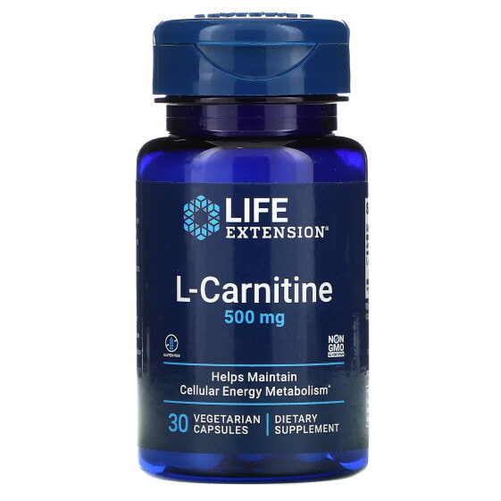 Аминокислоты Life Extension L-Carnitine, 500 мг, 30 вегетарианских капсул