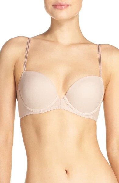 Ongossamer 238068 Womens Underwire Seamless Push Up Bra Champagne Size 34DD