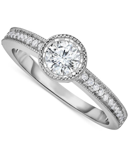 Кольцо Macy's Diamond Bezel Milgrain Engagement